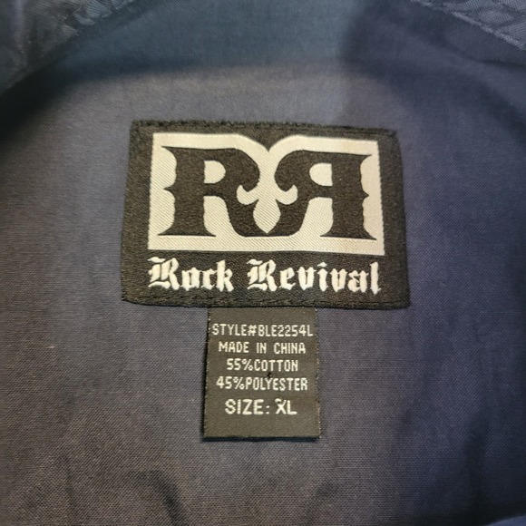 Rock Revival Mens XL Floral Button Up Long Sleeve Embroidered Western Shirt - Picture 4 of 8